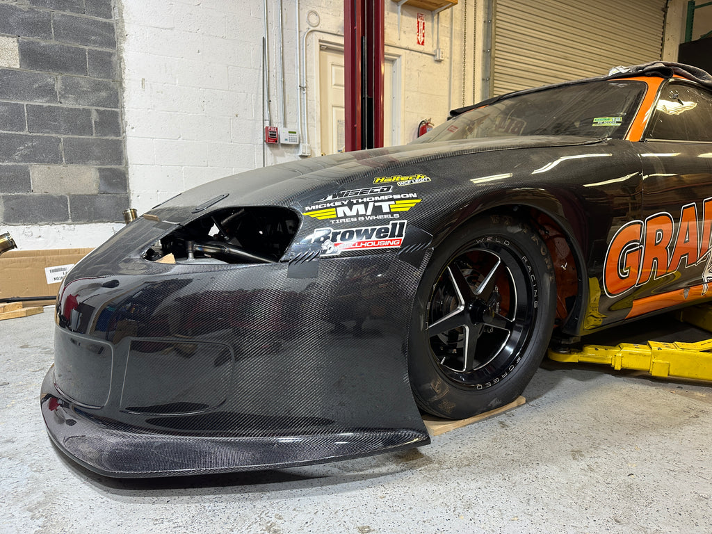 Grannas Racing spec Carbonetics carbon fiber drag Supra front bumper