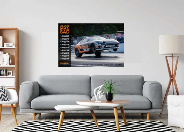 Grannas Racing Supra Poster - ORANGE MAN BAD