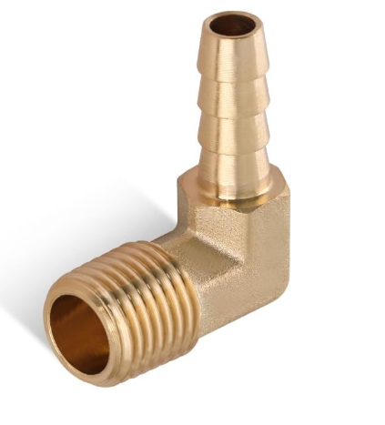 [ELBOW-BRASS-0125] Brass Elbow 1/8" NPT to Barb